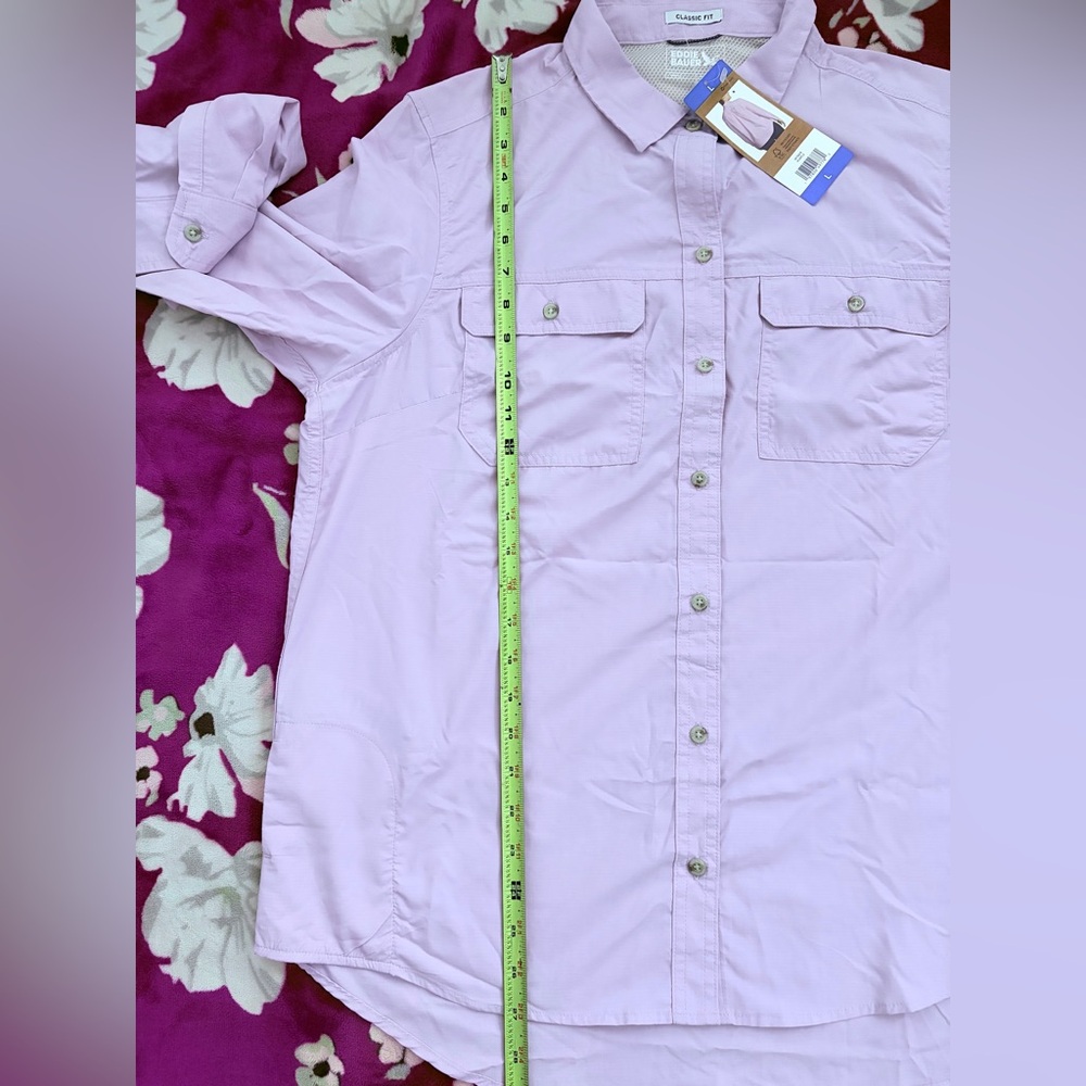 ❤️Eddie Bauer Lavender Button-Down Shirt NWT size L - Picture 11 of 16